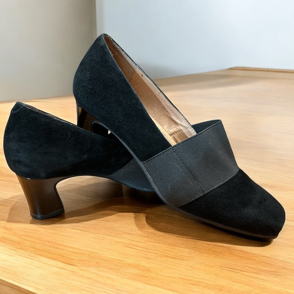 Portia Heeled Leather Suede Heel Shoes 36
